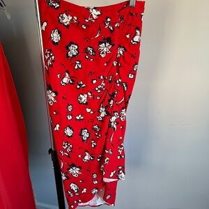 Cheryl Red Floral Midi Skirt - Veronica Beard